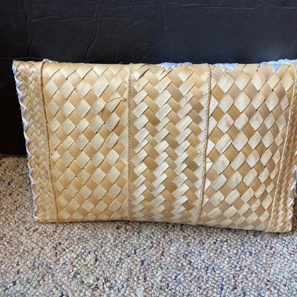 Vintage Unique Handmade Organic Palm Leaf Floral 3D Embroidery Bag/Wallet - Picture 5 of 5